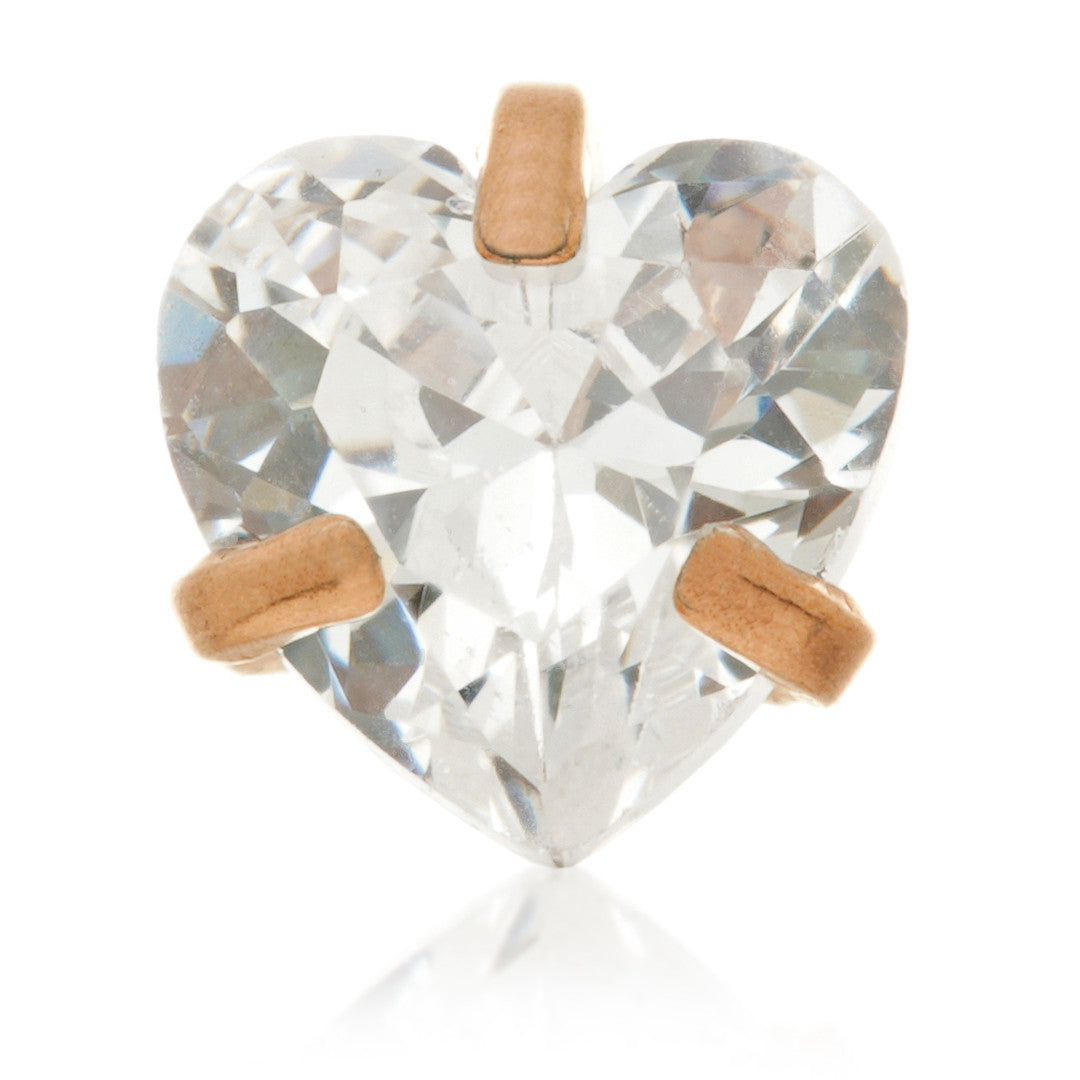 Rose Gold Ti Internal Gem Heart Attachment
