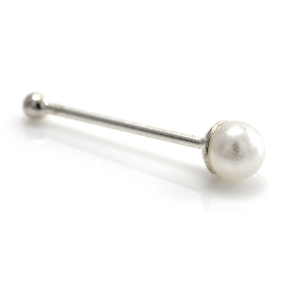 20x Silver Pearl Straight Ball Back - in Box