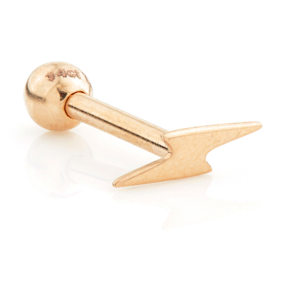 TL - 14 Carat Gold Lightning Bolt Cartilage Bar