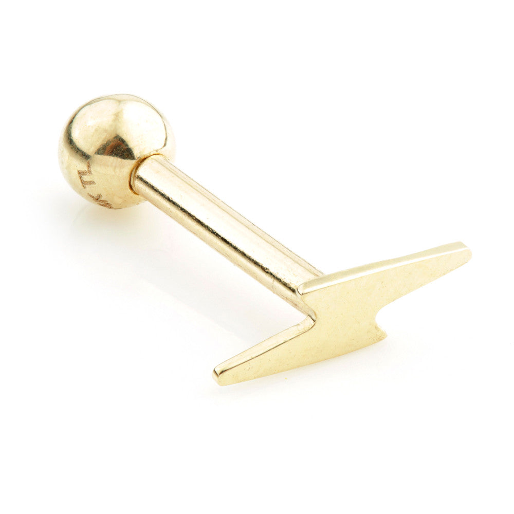 TL - 14 Carat Gold Lightning Bolt Cartilage Bar