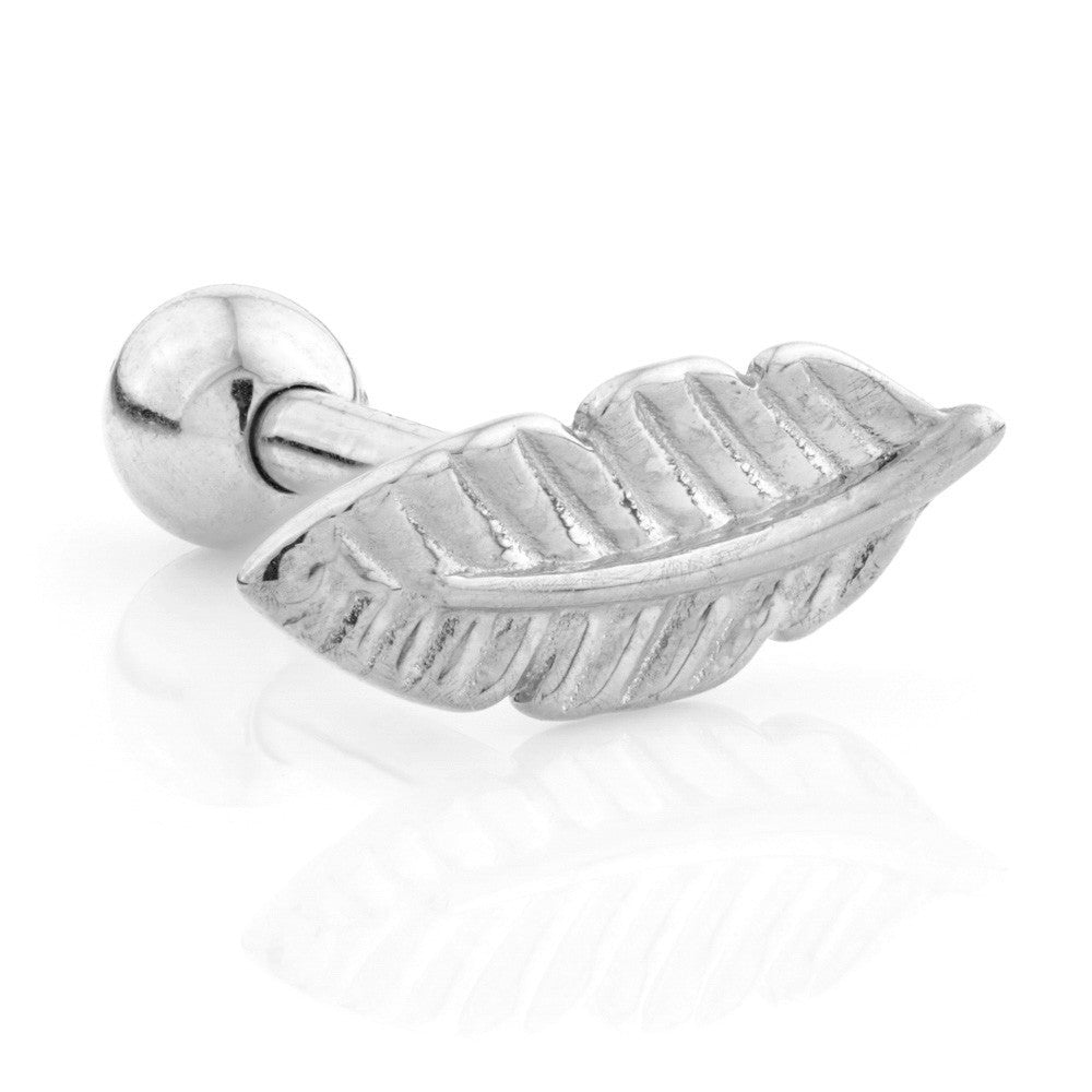 TL - 14 Carat Gold Feather Cartilage Bar - 1.2mm