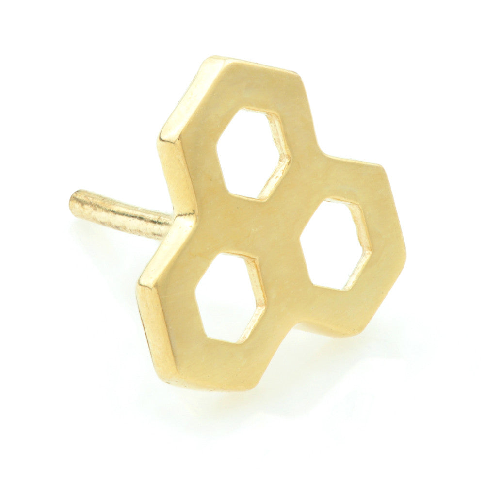 TL - 14ct Gold Honeycomb Threadless Attachment