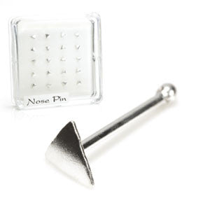 20x Silver Straight Ball Back Triangle - in Box