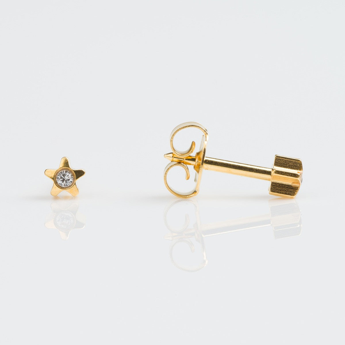 Studex Regular Gold Plated Crystal Star Studs - Pack of 12