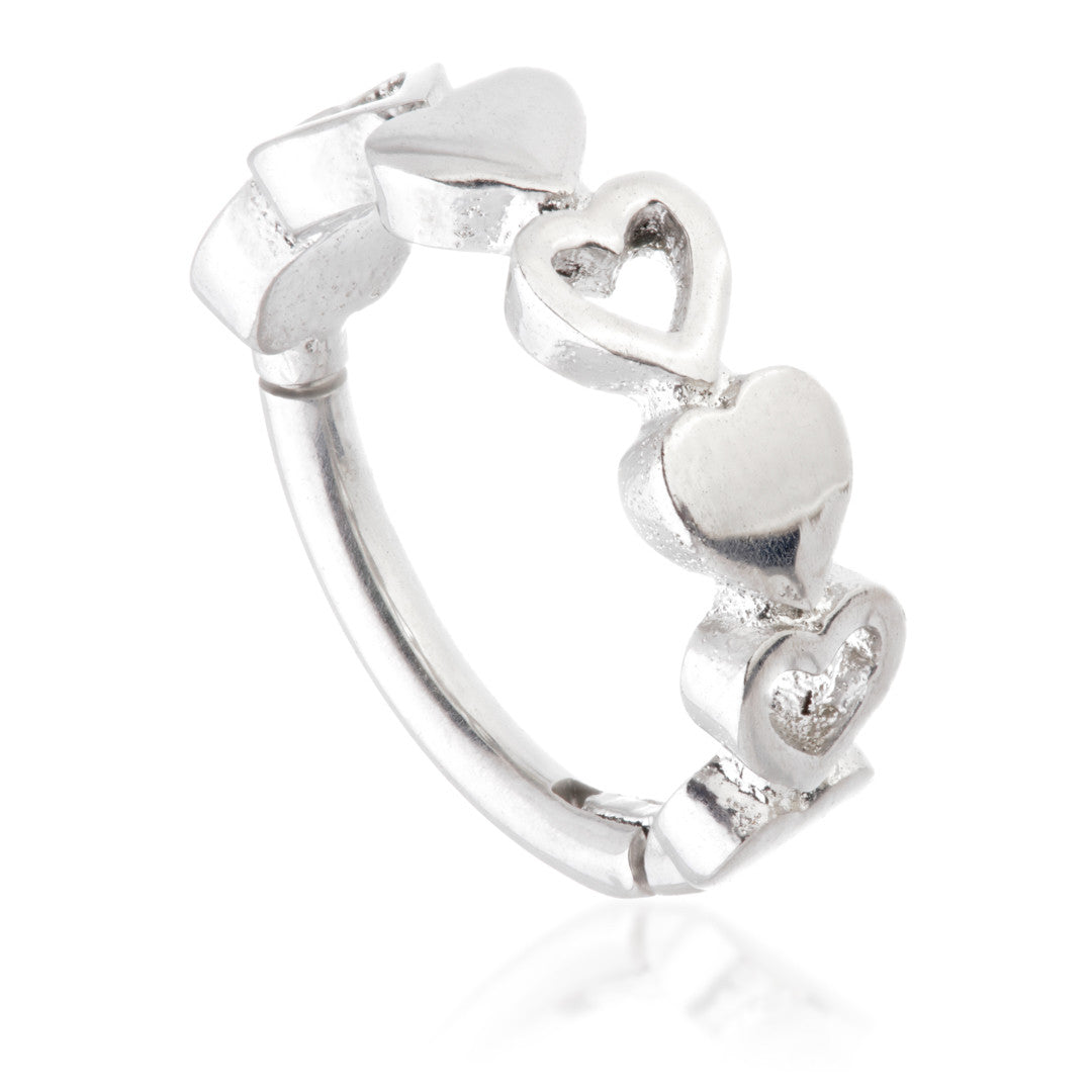 Steel Multi Heart Hinged Ring