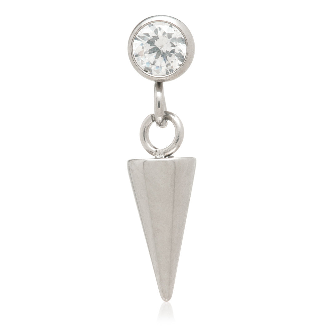 Titanium Internal Gem with Dangling Spike Attachment