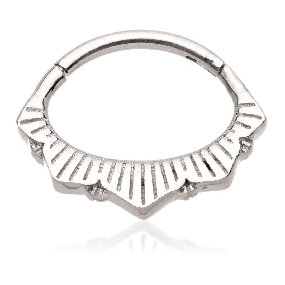 Steel Pinstripe Rook Ring