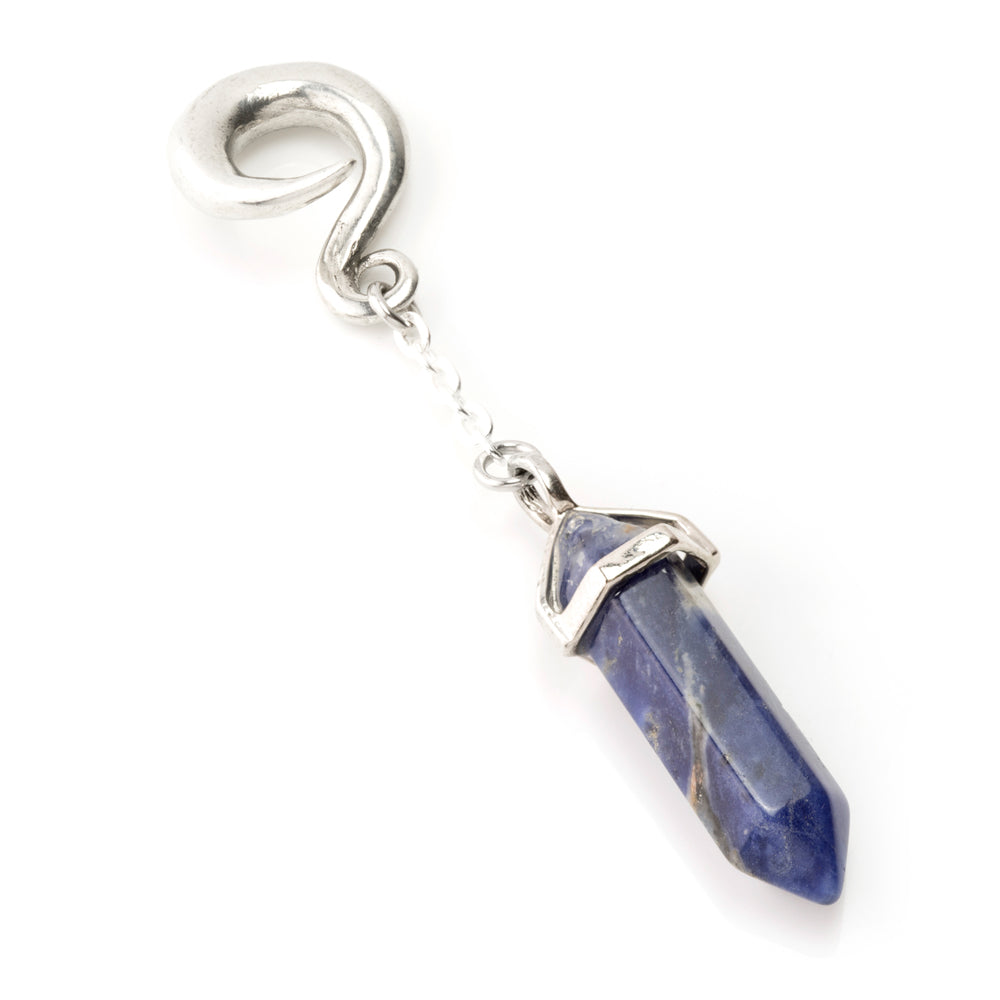 1x Blue Sodalite Ear Weight with Spiral Top