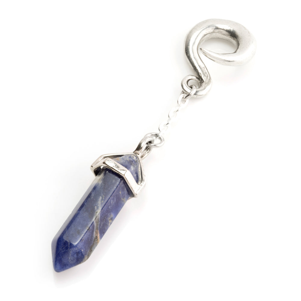 1x Blue Sodalite Ear Weight with Spiral Top