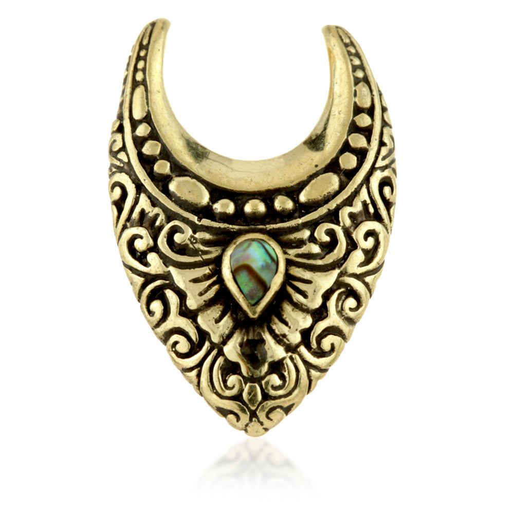 1x Brass Filigree V Shell Saddle Plug - BRSAD13-16