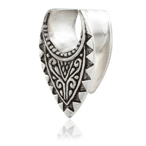 1x Silver Brass Round Patterned Saddle Plug