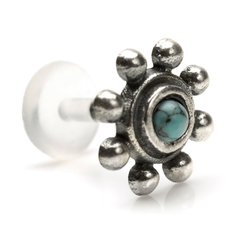 1x Turquoise in Silver & Plastic Labret - SVLAB33TQ-1-7
