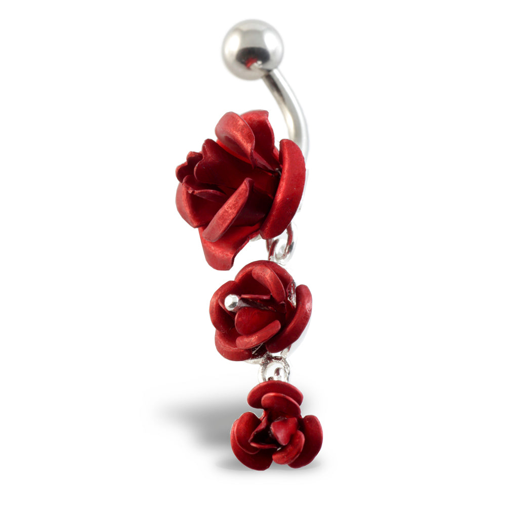 3 Roses Silver & Steel Navel