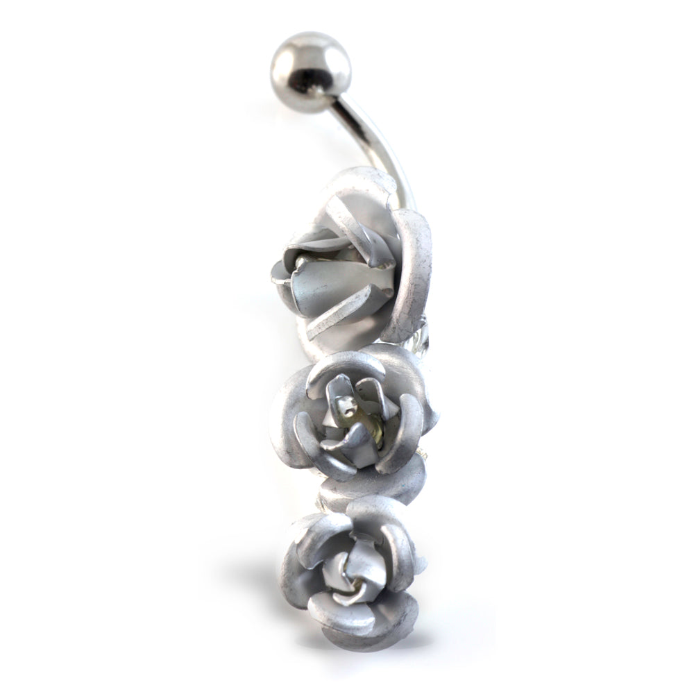 3 Roses Silver & Steel Navel