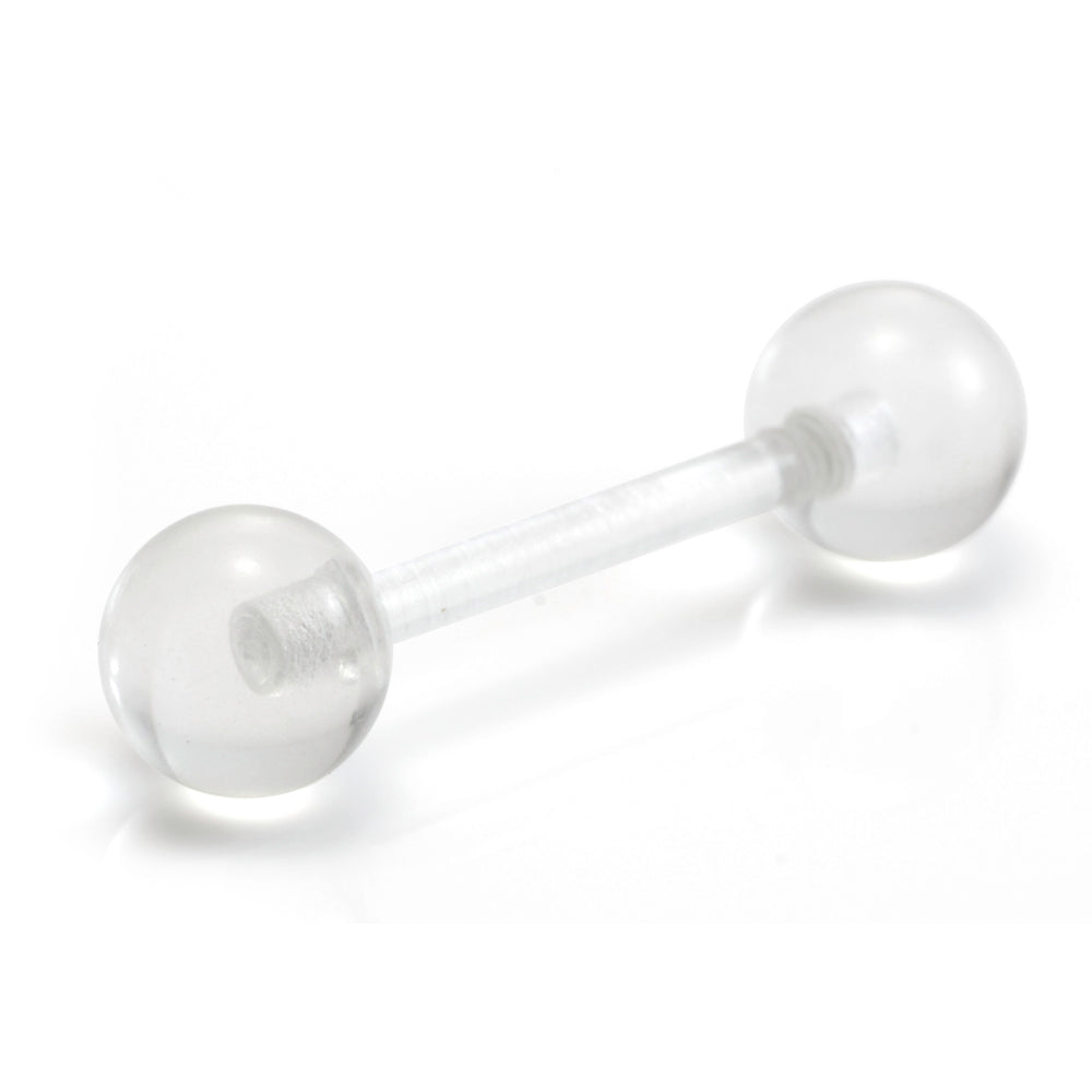5x Black/White/Clear Ball Acrylic Flexi Barbells