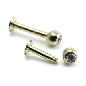 9ct Gold Gem Labret 1.6mm