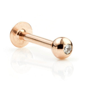 9ct Rose Gold Micro Gem Labret 1.2mm
