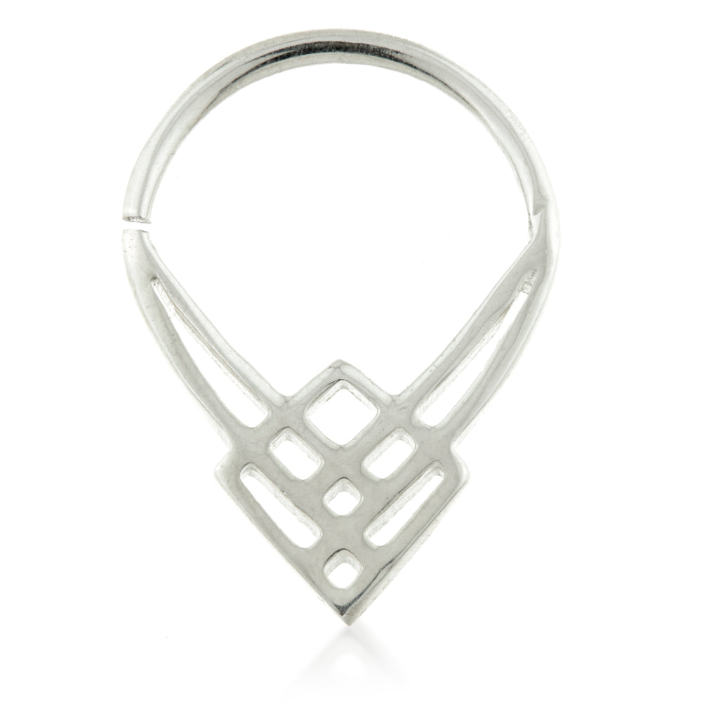 Art Deco Square Silver Open Ring
