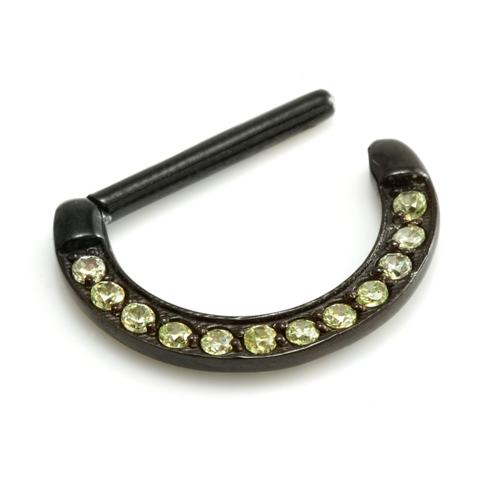 Black PVD Pave Gem Nipple Clicker