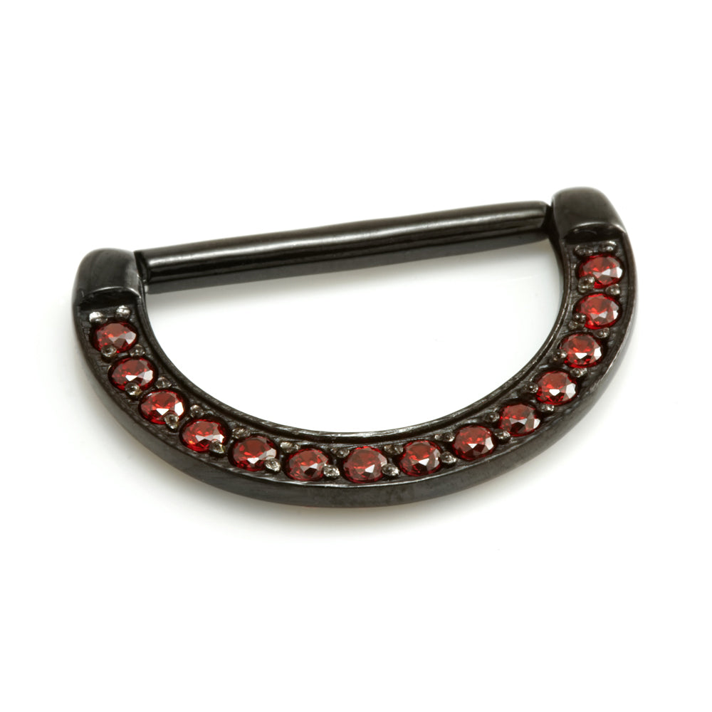 Black PVD Pave Gem Nipple Clicker