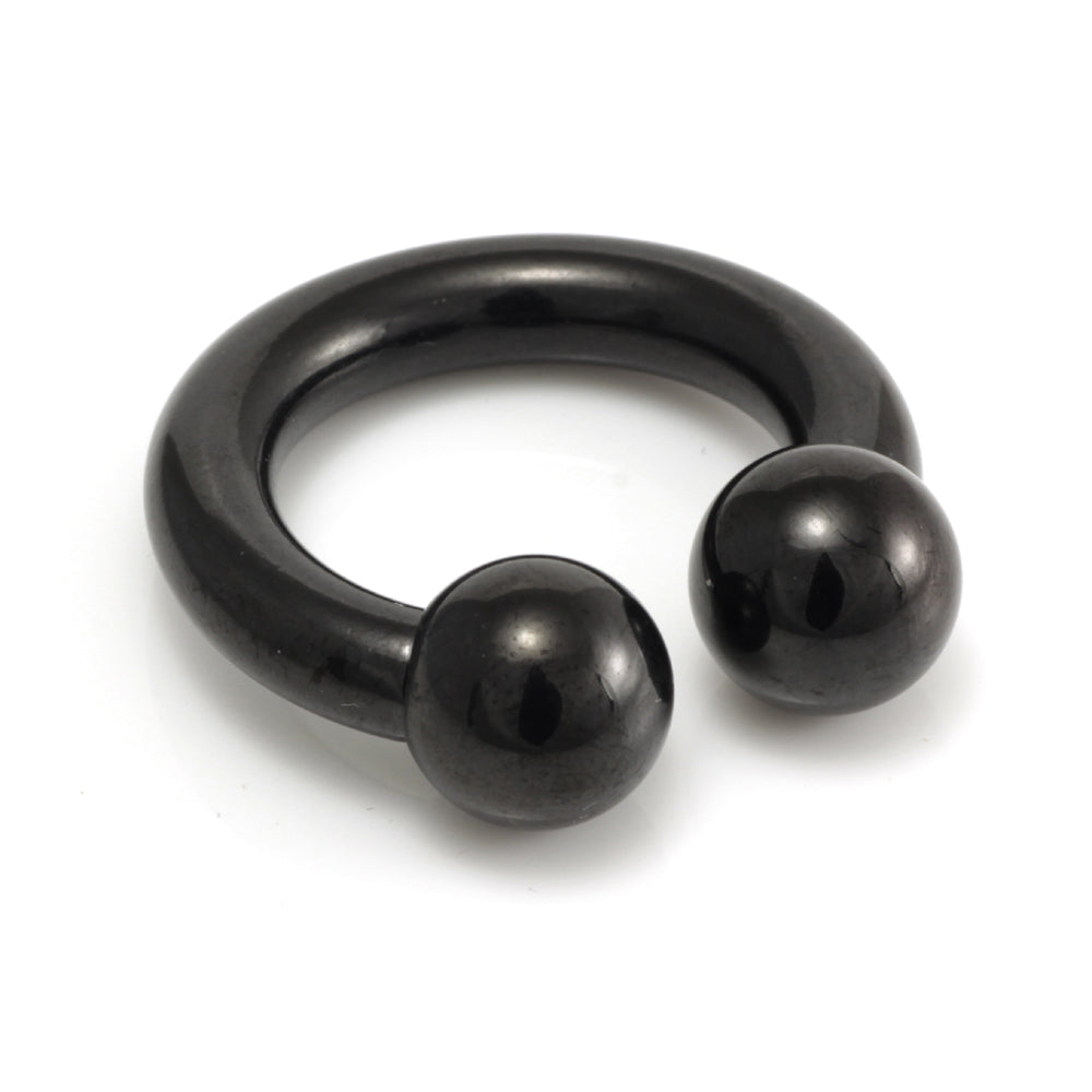 Black Steel Large Gauge Circular Barbell