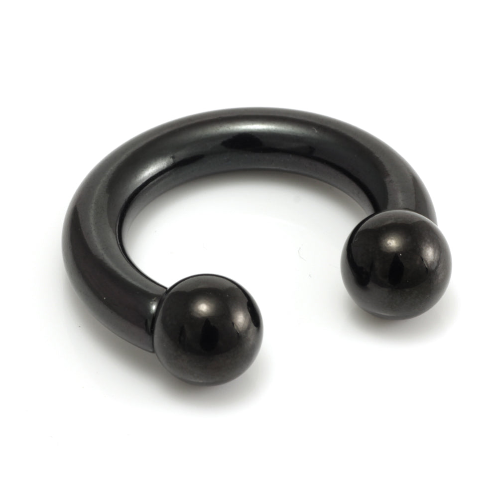 Black Steel Large Gauge Circular Barbell