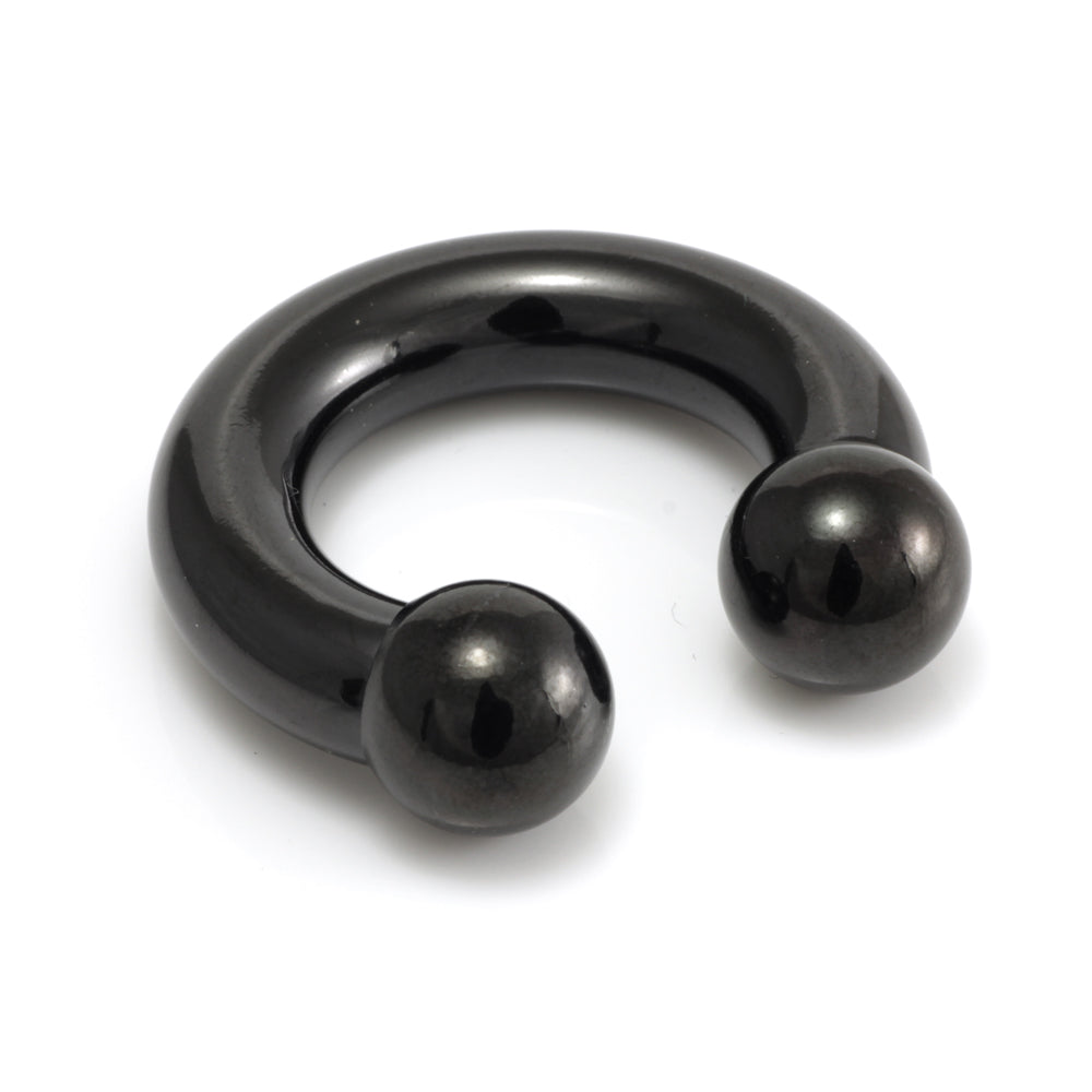 Black Steel Large Gauge Circular Barbell