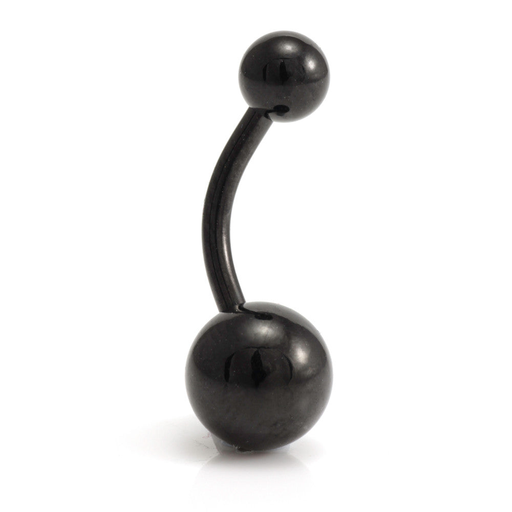 Black Steel Plain Navel Bar