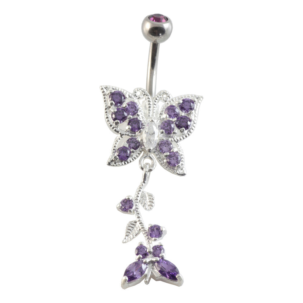 Butterfly Silver & Steel Navel