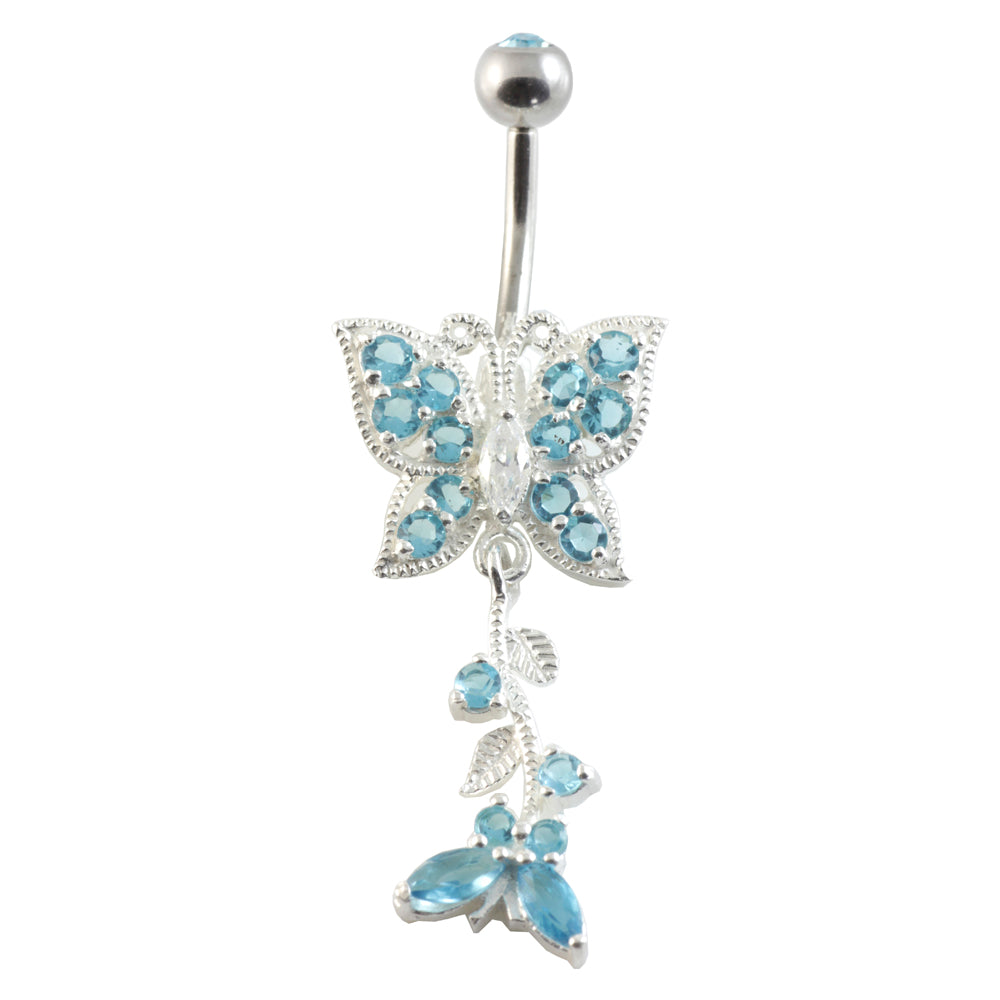Butterfly Silver & Steel Navel