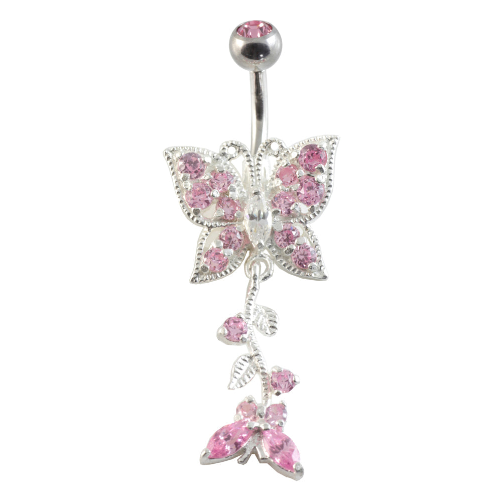 Butterfly Silver & Steel Navel
