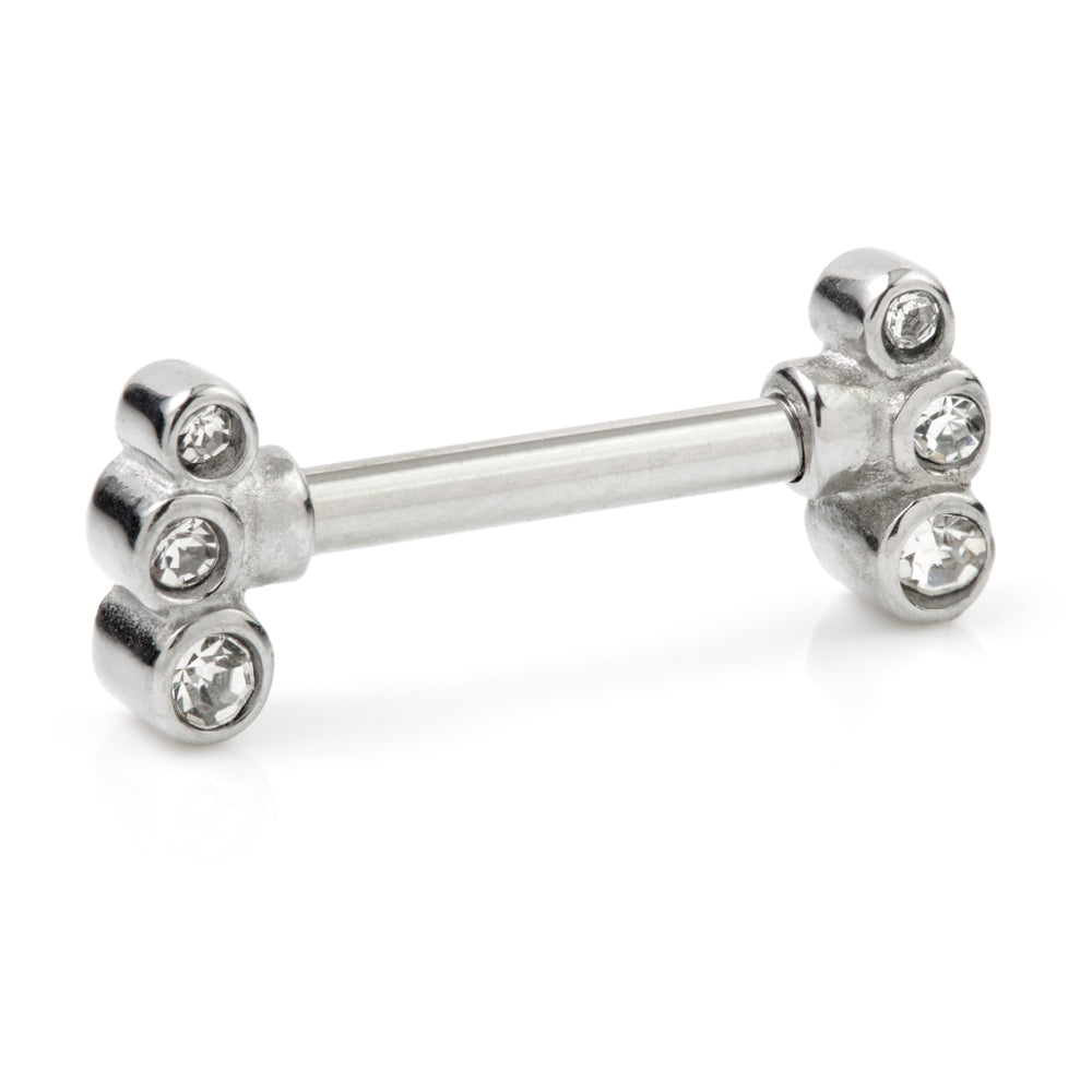 Cast Steel Triple Gem Nipple Bar - CSNB39-18
