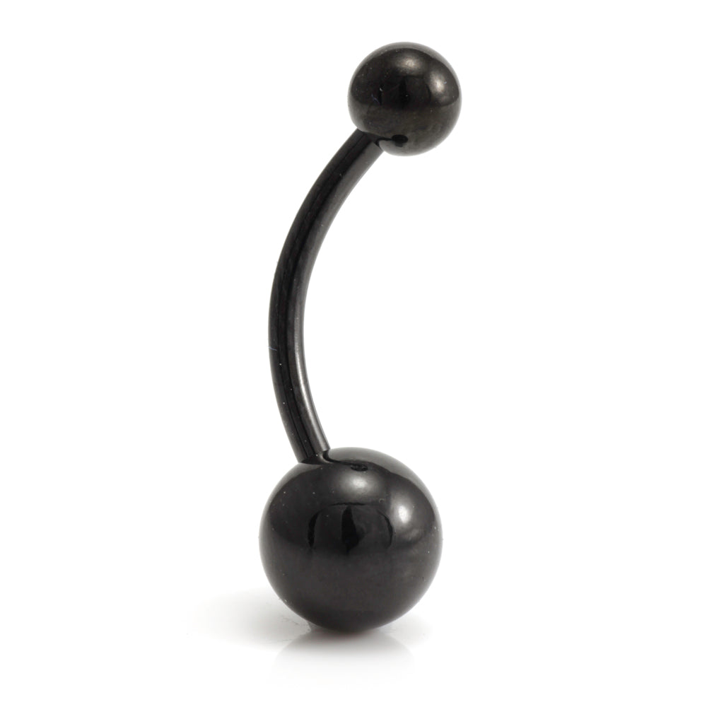Black Steel Plain Navel Bar