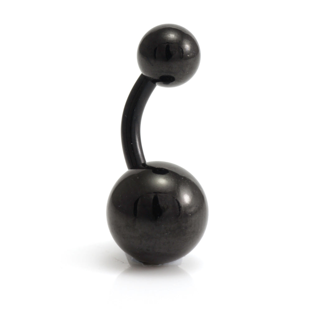 Black Steel Plain Navel Bar