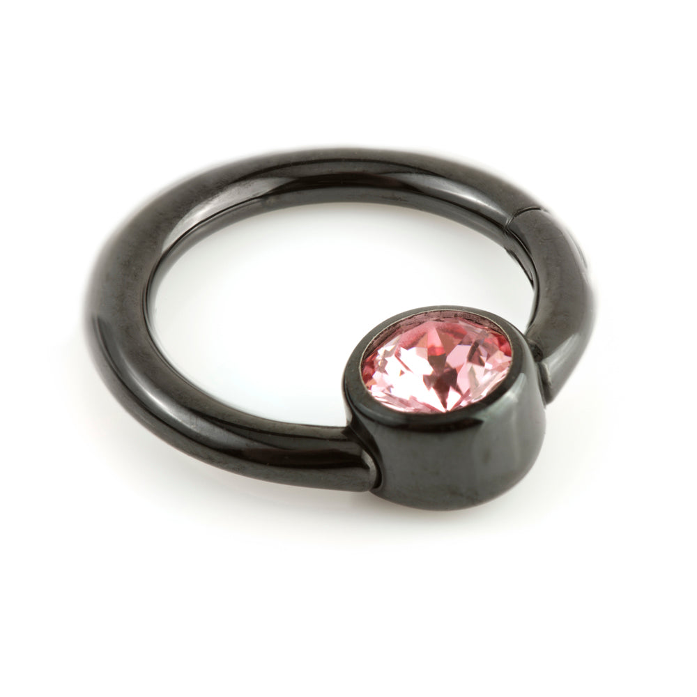 Evil Black Titanium Gem Hinge Segment Ring