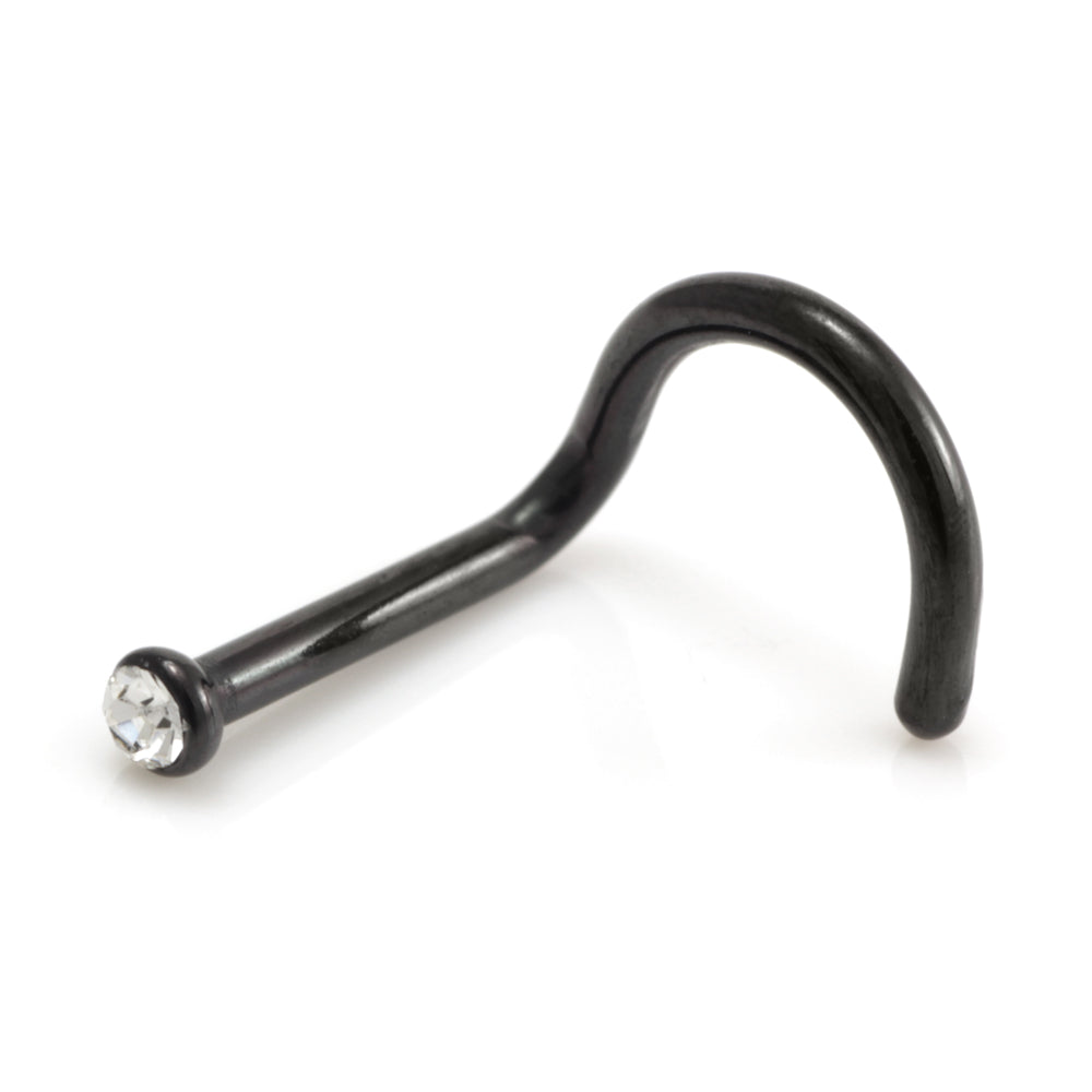 Evil Black Titanium Gem Nose Stud