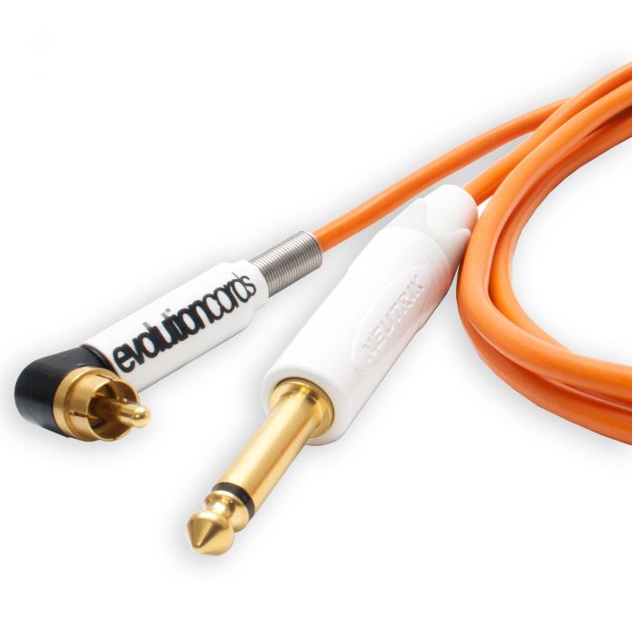 Evolution Angled RCA Tattoo Cord to 1/4 Inch Jack. Silicone Medusa Cable