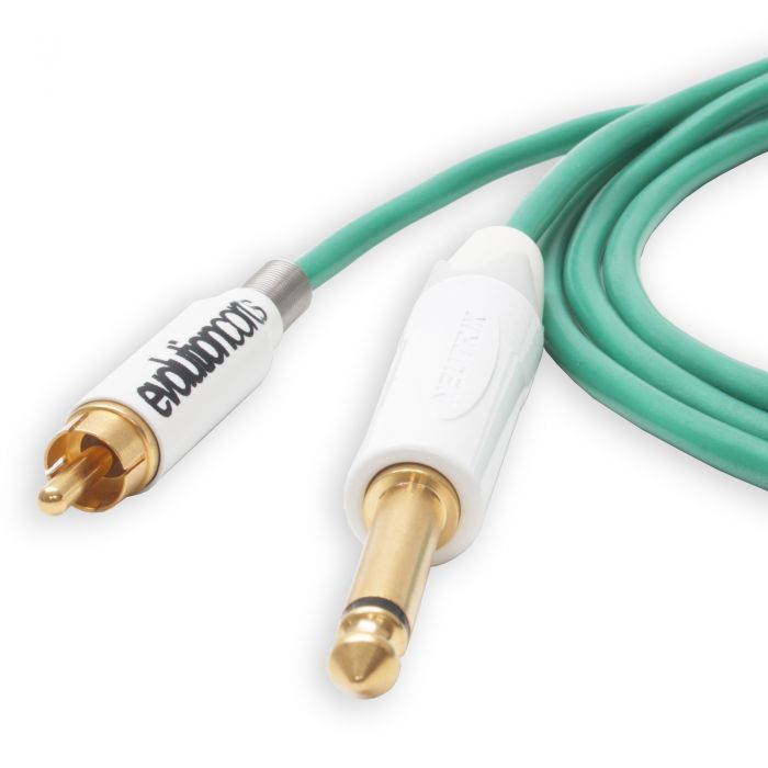 Evolution RCA Tattoo Cord to 1/4 Inch Jack. Silicone Medusa Cable