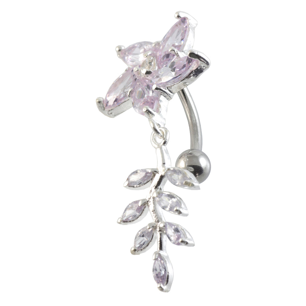 Flower Leaf Silver & Steel Navel
