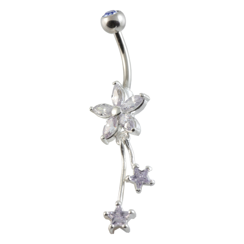 Flower Stars Silver & Steel Navel
