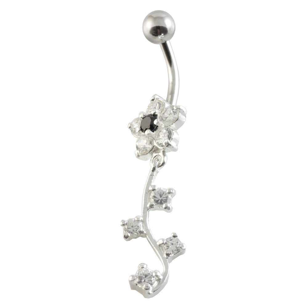 Flowers Navel with 4 Hanging Gems