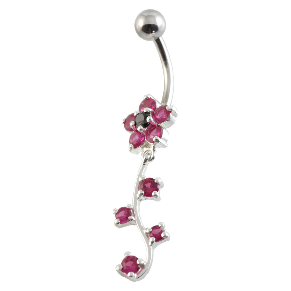 Flowers Navel with 4 Hanging Gems