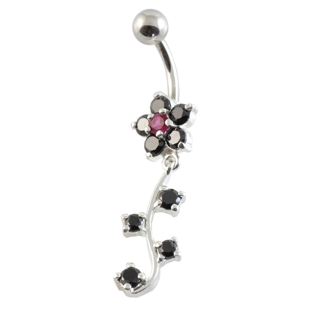 Flowers Navel with 4 Hanging Gems