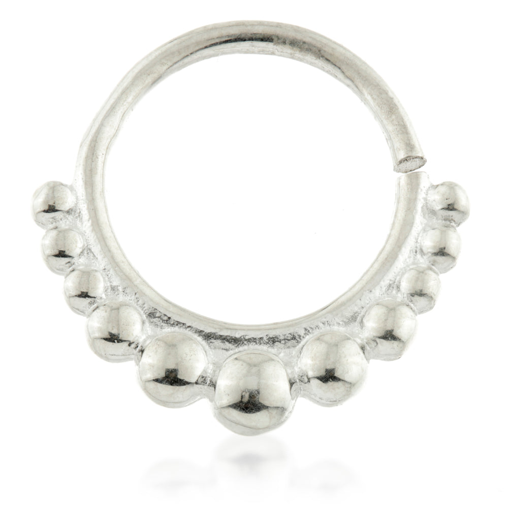Graduated Dot Silver Open Ring