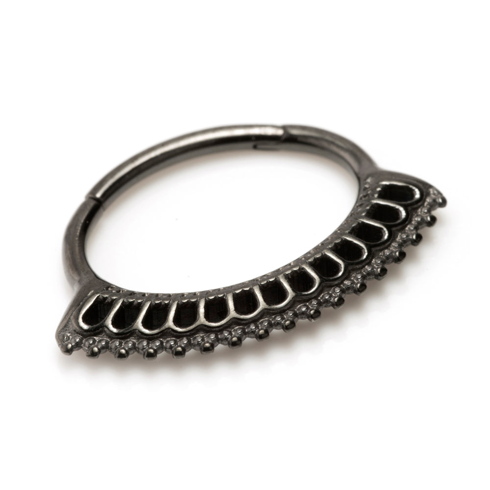 Gun Metal Steel Hinge Daith Ring - BXDAITH3