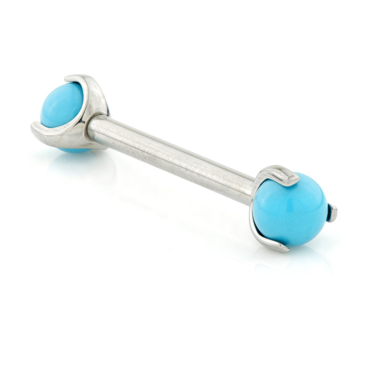 Internal Titanium Nipple Bar with Turquoise Stone