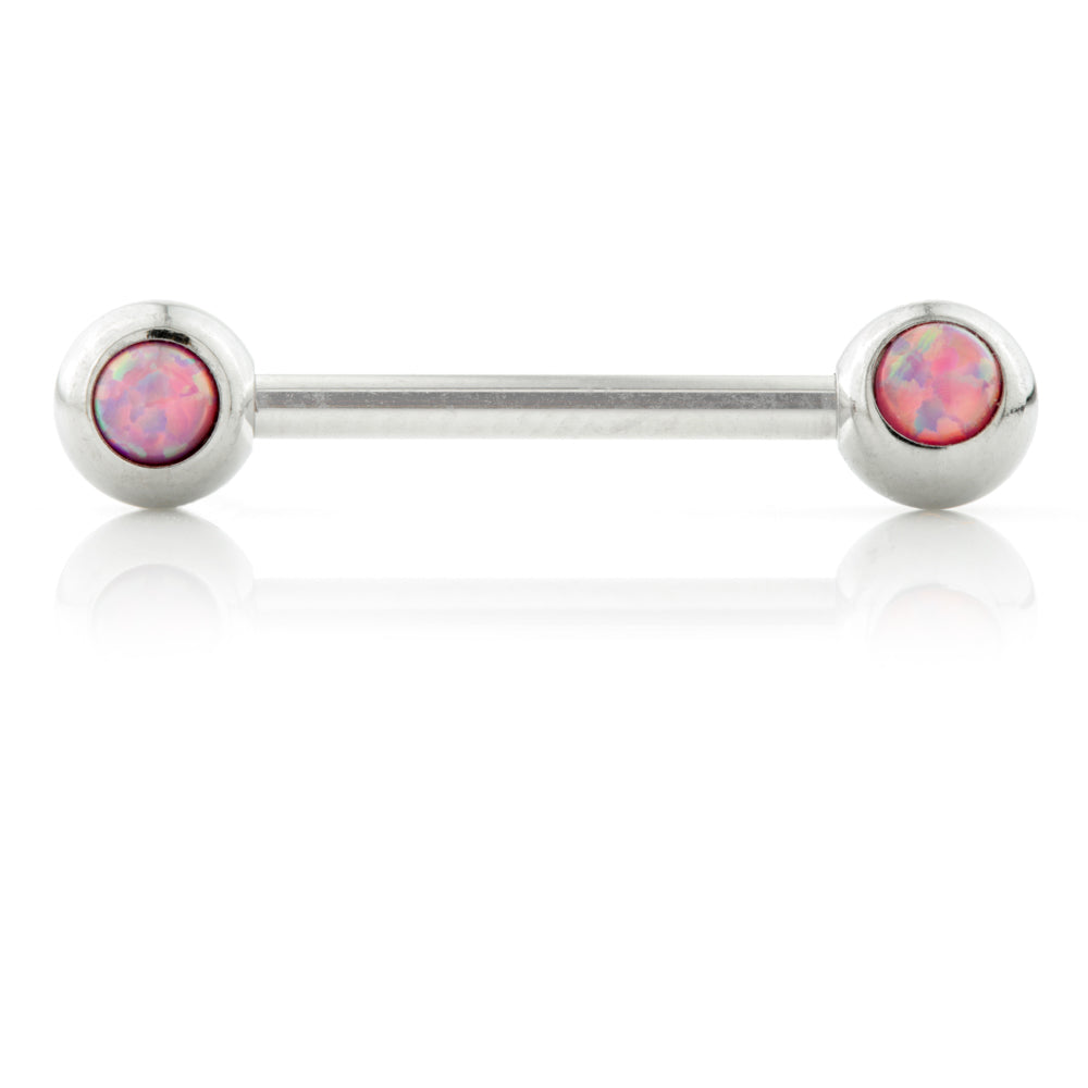Opal Nipple Bar with Forward Balls - 1.6mm