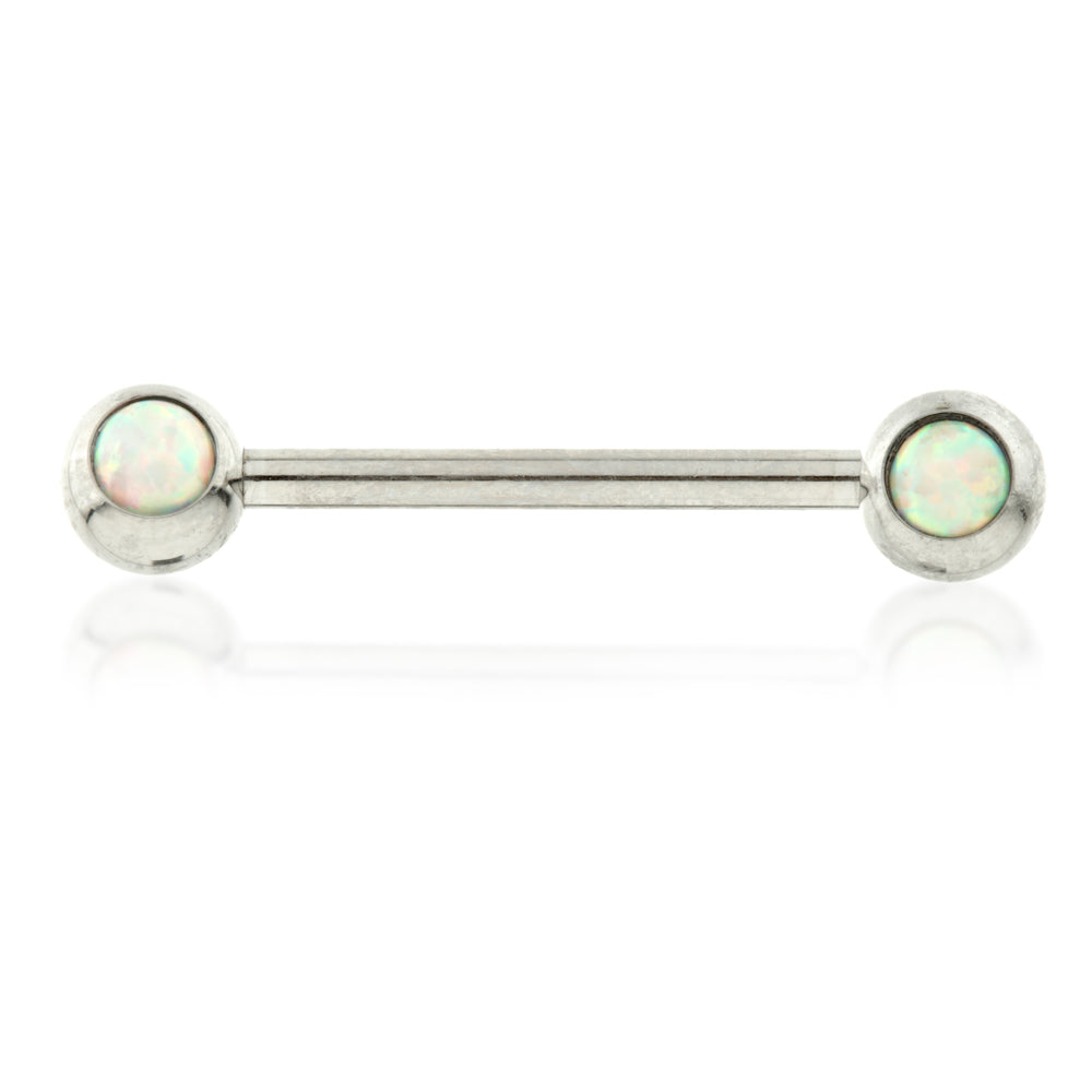 Opal Nipple Bar with Forward Balls - 1.6mm