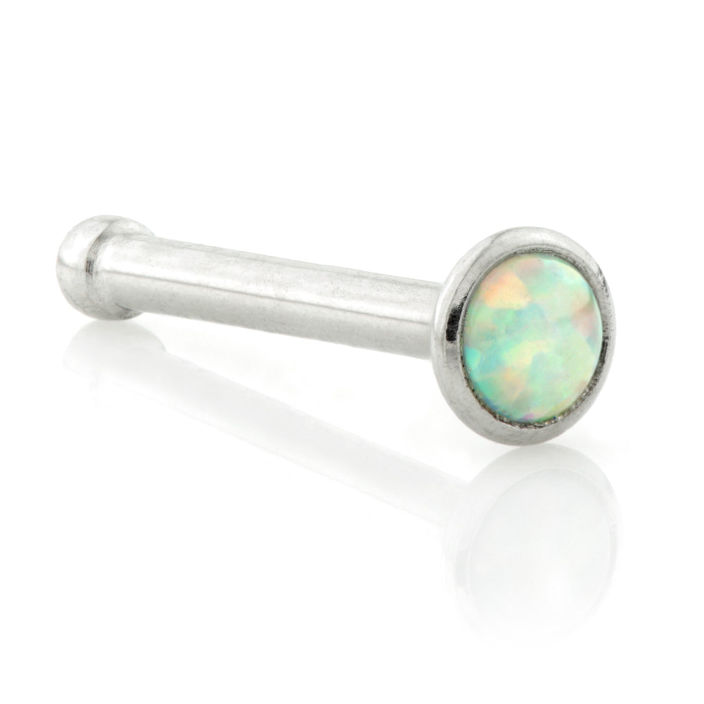 Opal Round Pin Nose Stud