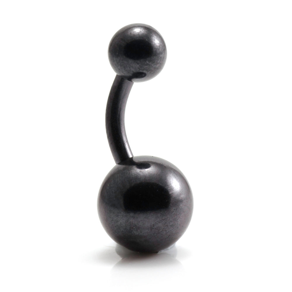 PVD Black Ti Plain Navel Bar